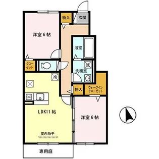 ヴェルコート B棟【102号室】の間取り