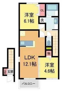 アビタシオン仁川II【206号室】の間取り