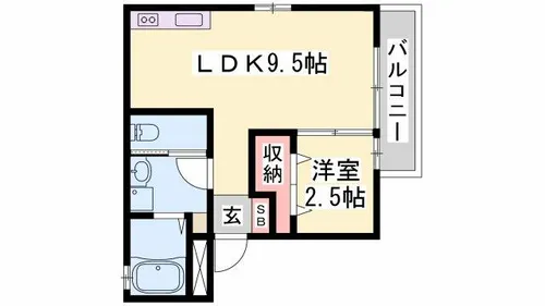 ルミエール神屋町【201号室】の間取り
