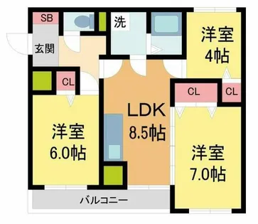 ウィルパレスANE【3階】の間取り