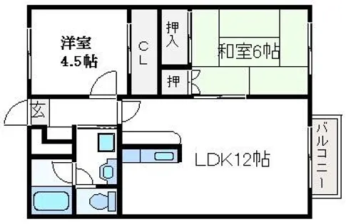 サンヒルズハイツ【102号室】の間取り