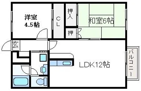 サンヒルズハイツ【102号室】の間取り
