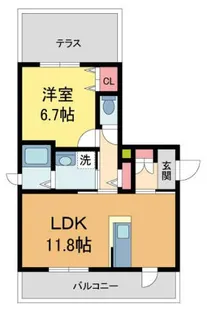 リラフォート門戸荘【201号室】の間取り