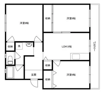 メゾンティックII【305号室】の間取り