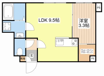 イオ・リアン坂本Ⅱ(仮)【107号室】の間取り