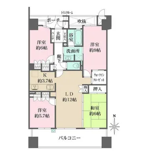 コスモ宝塚武庫山【7階】の間取り