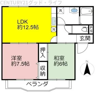 グランドハーティス3号館【201号室】の間取り