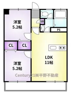 千本杉コーポ【4階】の間取り