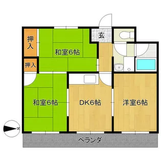 マンション冨田【3階】の間取り