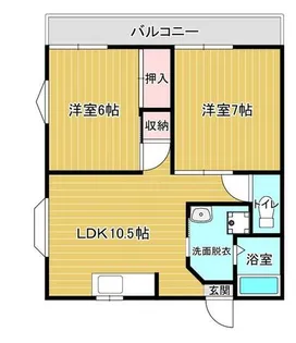 ビラ下富野【201号室】の間取り