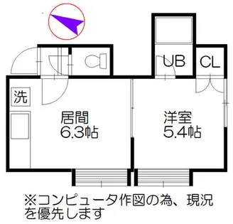 ラ・メゾン22【103号室】の間取り