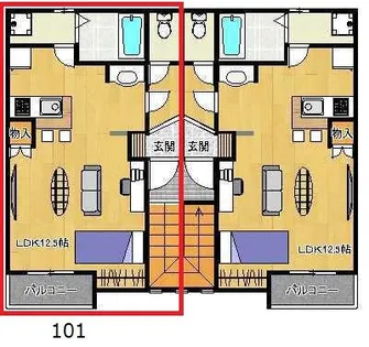 ESハイツ壱番館【1階】の間取り