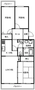 大阪府箕面市西小路5丁目【マンション】の間取り