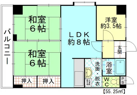 クレベール千防【3階】の間取り