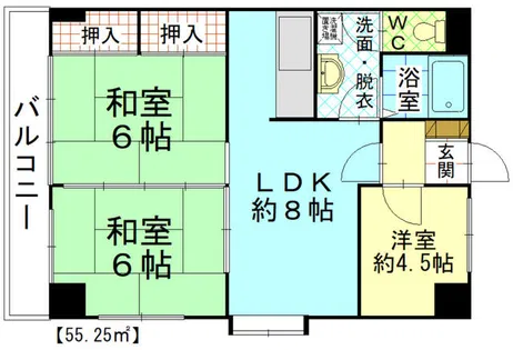 クレベール千防【8階】の間取り