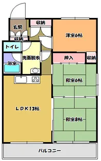 中央町ハイツ【502号室】の間取り