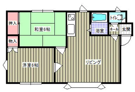 レジデンス発寒B【201号室】の間取り