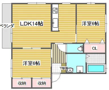 アーバンハイツ桐ヶ丘A棟【22号室】の間取り