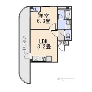 木津川プレイス【3階】の間取り