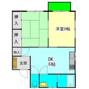 ハピネス椋本【106号室】の間取り