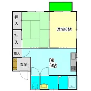 ハピネス椋本【106号室】の間取り