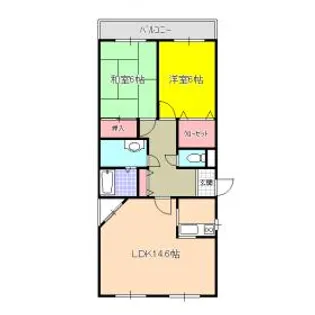 福岡県北九州市八幡西区三ケ森2丁目【マンション】の間取り