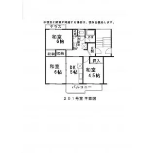 おとわハイツ【201号室】の間取り