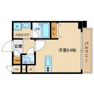 グローリー玉造【4階】の間取り