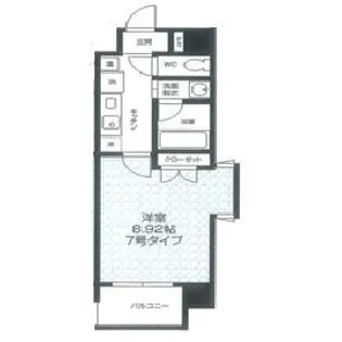 リバティー北九大【7階】の間取り