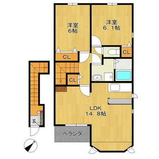 コンフォートスクエア C棟【2階】の間取り