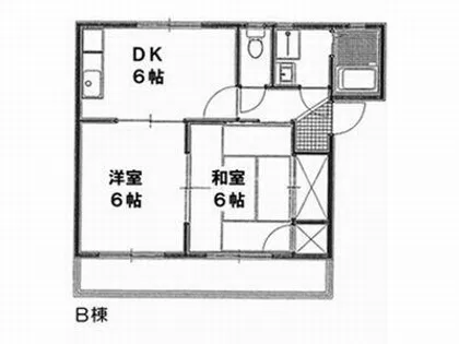 グレイス旭B棟【B-202号室】の間取り