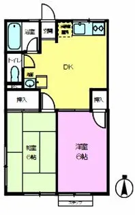 ハイツ旭ヶ丘【102号室】の間取り