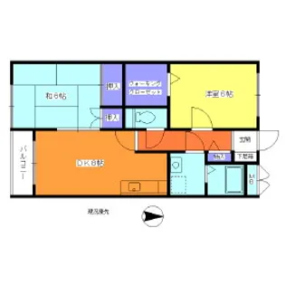 エスポワール富田【204号室】の間取り