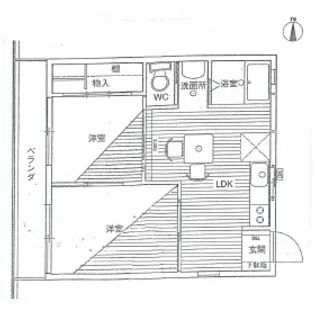 コーポ小幡Ⅱ【203号室】の間取り
