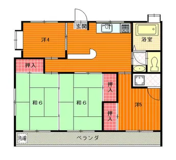 到津スカイマンション【403号室】の間取り