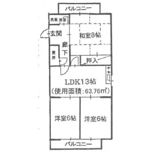 パラシオン・コンゴー【201号室】の間取り