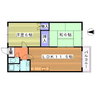 パークハイツ【203号室】の間取り