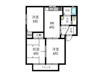 エバーグリーン赤岩ハイツ【A202号室】の間取り