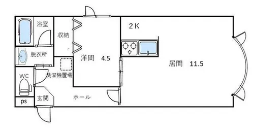 ライフフォート24【206号室】の間取り