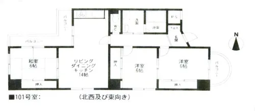 大阪府吹田市山手町1丁目【マンション】の間取り