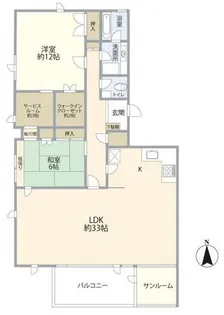 月見が丘マンションD棟【6W号室】の間取り