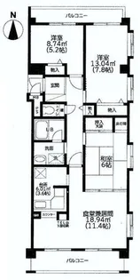 ジュエルコート甲子園口Ⅱ【1階】の間取り