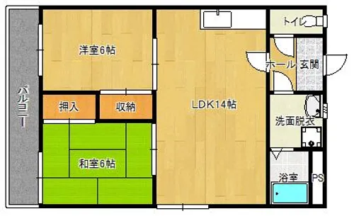 米谷木町第1ビル【6階】の間取り
