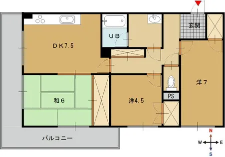 シャトー東舞鶴【5階】の間取り