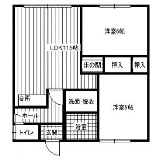 第1住吉コーポ【7号室】の間取り