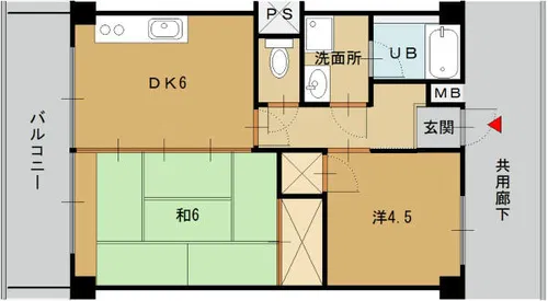 フラットリバーサイド【2階】の間取り