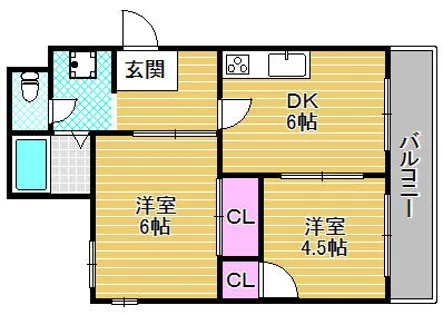 ハイライフ雲雀ヶ丘【3階】の間取り