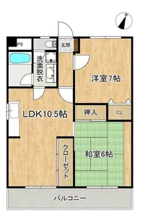 サンコスモス京良城【301号室】の間取り