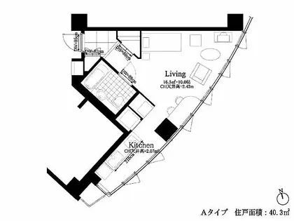 福岡芸術センター(福岡都心共同住宅)【701号室】の間取り