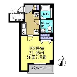 コンフォール篠原【103号室】の間取り